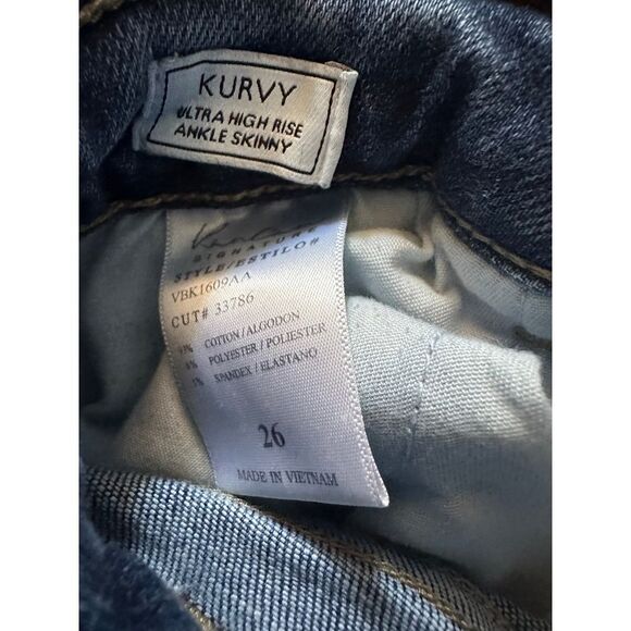 Kancan Women's Ultra High Rise Skinny Ankle Kurvy Size 26 Distressed - Picture 4 of 6